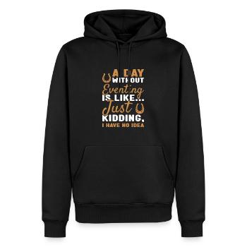 Cavalier Une journée sans concours complet - Sweat à capuche Premium bio Homme - noir - Devant - Nico (187cm)