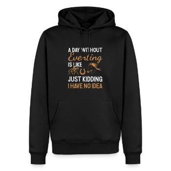 Cavalier Une journée sans concours complet - Sweat à capuche Premium bio Homme - noir - Devant - Nico (187cm)