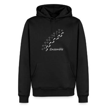 Barfuß gesetzt (weiß) - Männer Premium Bio Hoodie - Schwarz - Vorne - Nico (187cm)