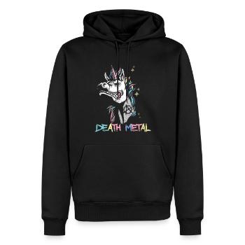 Death Metal Einhorn Musik Metal Head Rocker Heavy - Männer Premium Bio Hoodie - Schwarz - Vorne - Nico (187cm)