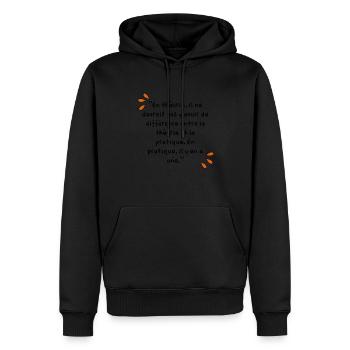 théorie et pratique - Sweat à capuche Premium bio Homme - noir - Devant - Nico (187cm)