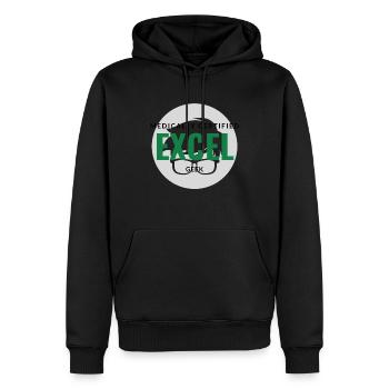 Medically Certified Excel Geek - Men’s Premium Organic Hoodie - black - Front - Nico (187cm)