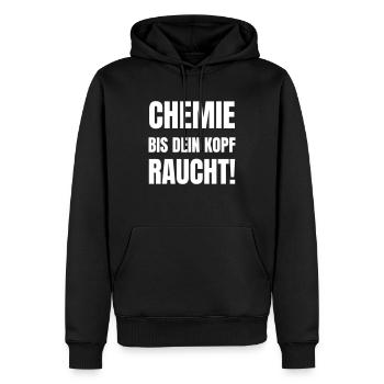 Chemistry until your head is ! - Men’s Premium Organic Hoodie - black - Front - Nico (187cm)