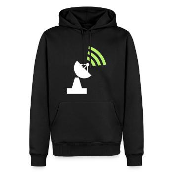 Wlan - Männer Premium Bio Hoodie - Schwarz - Vorne - Nico (187cm)