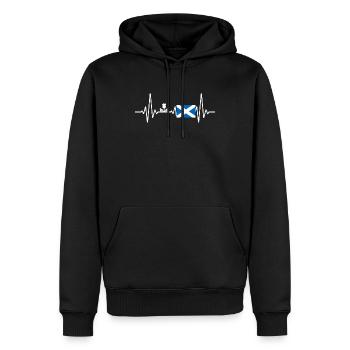 Schottland Herzschlag Schottische Flagge Saltire - Männer Premium Bio Hoodie - Schwarz - Vorne - Nico (187cm)