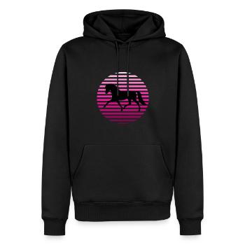 Chevaux Équitation Filles Femmes Hommes Équitation Mode - Sweat à capuche Premium bio Homme - noir - Devant - Nico (187cm)