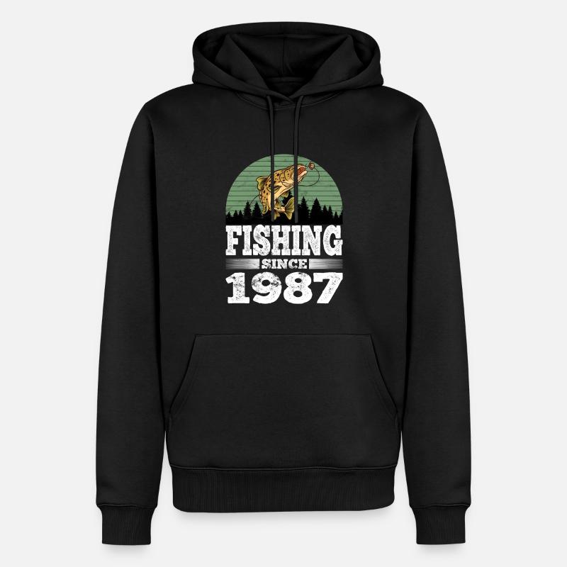Pêche depuis 1987 - Sweat à capuche Premium bio Homme - noir