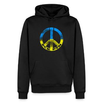 Ukraine - Männer Premium Bio Hoodie - Schwarz - Vorne - Nico (187cm)