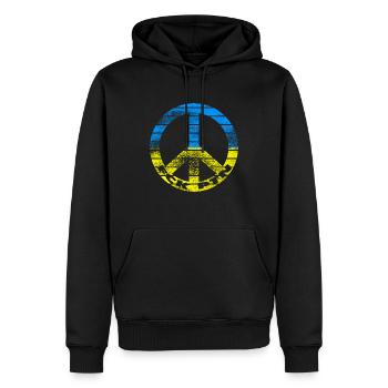 Ukraine - Sweat à capuche Premium bio Homme - noir - Devant - Nico (187cm)