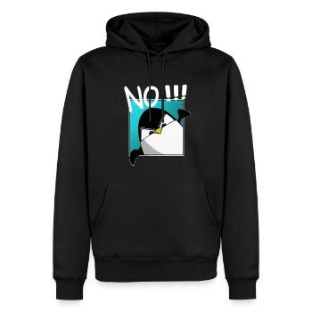 Non!!! drôle de pingouin, dictons drôles, chemise - Sweat à capuche Premium bio Homme - noir - Devant - Nico (187cm)