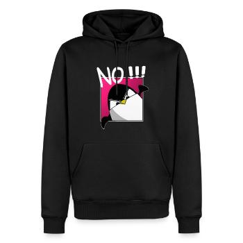 Non!!! drôle de pingouin, dictons drôles, chemise - Sweat à capuche Premium bio Homme - noir - Devant - Nico (187cm)