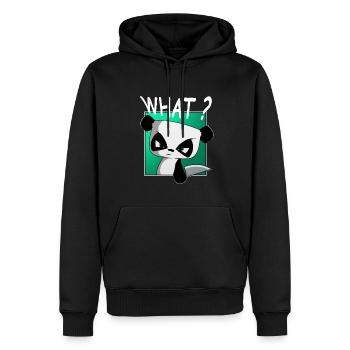 Quoi? drôle de panda, dictons drôles, chemise - Sweat à capuche Premium bio Homme - noir - Devant - Nico (187cm)