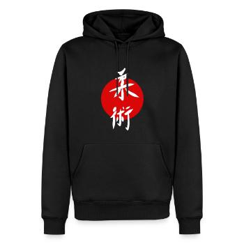 Ju Jutsu Shirt Sticker Kampfsport - Männer Premium Bio Hoodie - Schwarz - Vorne - Nico (187cm)
