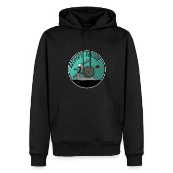Bogenschießen Bogenschütze Shirt Cartoon lustig - Männer Premium Bio Hoodie - Schwarz - Vorne - Nico (187cm)
