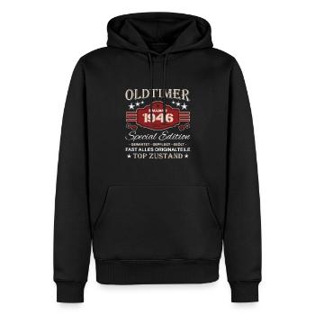 Oldtimer Baujahr 1946 Opa Vintage - Männer Premium Bio Hoodie - Schwarz - Vorne - Nico (187cm)