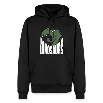Drôle de chemise Dino, Dinosaures, Enfants, Autocollants - Sweat à capuche Premium bio Homme - noir - Devant - Nico (187cm)