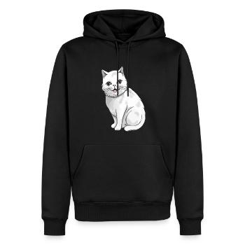 Joli chat pour les amoureux des chats - Sweat à capuche Premium bio Homme - noir - Devant - Nico (187cm)