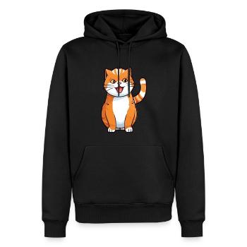 Orange kitten for cat owners - Men’s Premium Organic Hoodie - black - Front - Nico (187cm)