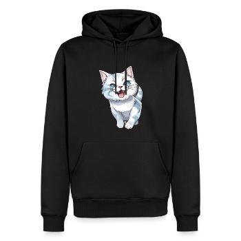 Laughing cute kitten for cat lovers - Men’s Premium Organic Hoodie - black - Front - Nico (187cm)