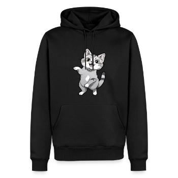 Chaton dansant pour les amoureux des chats - Sweat à capuche Premium bio Homme - noir - Devant - Nico (187cm)