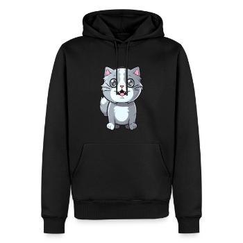 Chaton mignon avec œil de chat pour les propriétaires de chats - Sweat à capuche Premium bio Homme - noir - Devant - Nico (187cm)