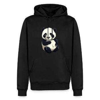 Knuffiger Panda Bär - Männer Premium Bio Hoodie - Schwarz - Vorne - Nico (187cm)