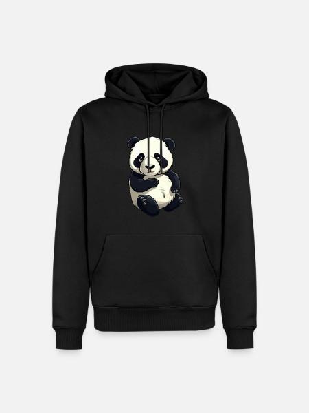Cuddly Panda Bear - Men’s Premium Organic Hoodie - black