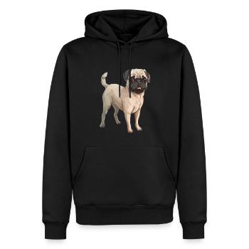 Boxer Chien mignon - Sweat à capuche Premium bio Homme - noir - Devant - Nico (187cm)