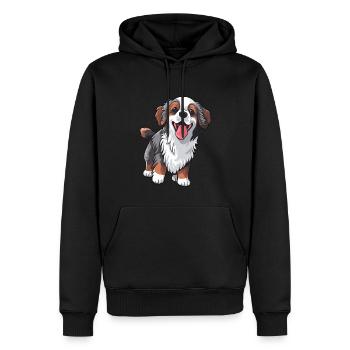 Chien mignon fidèle - Sweat à capuche Premium bio Homme - noir - Devant - Nico (187cm)