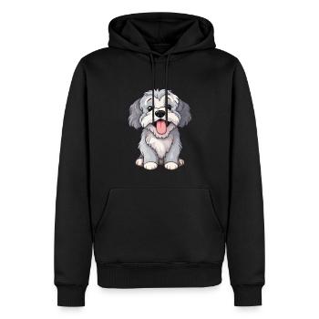 Knuffiger kleiner Hund - Männer Premium Bio Hoodie - Schwarz - Vorne - Nico (187cm)