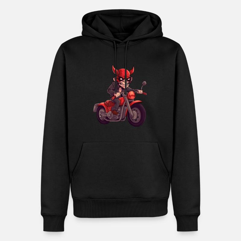 Motorrad Teufel - Männer Premium Bio Hoodie - Schwarz