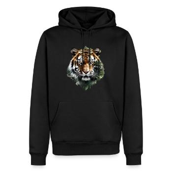 Tiger - Männer Premium Bio Hoodie - Schwarz - Vorne - Nico (187cm)
