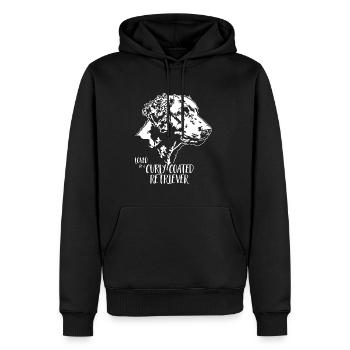 Aimé par un chien Retriever à poil bouclé Wilsigns - Sweat à capuche Premium bio Homme - noir - Devant - Nico (187cm)