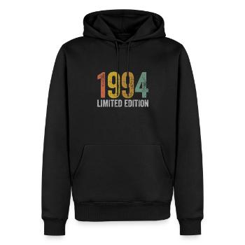 Millésime 1994 édition limitée anniversaire - Sweat à capuche Premium bio Homme - noir - Devant - Nico (187cm)