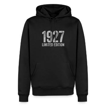 Jahrgang 1927 Limited Edition Geburtstag - Männer Premium Bio Hoodie - Schwarz - Vorne - Nico (187cm)