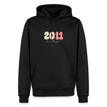 Vintage Jahrgang 2011 Geburtstag - Männer Premium Bio Hoodie - Schwarz - Vorne - Nico (187cm)