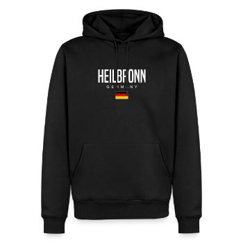 Heilbronn - Männer Premium Bio Hoodie - Schwarz - Vorne - Nico (187cm)