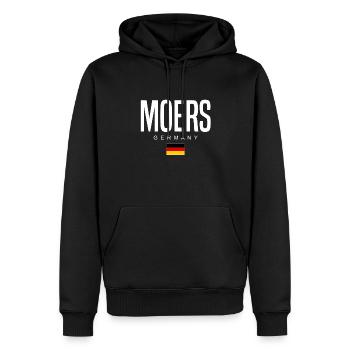 Moers (en anglais seulement) - Sweat à capuche Premium bio Homme - noir - Devant - Nico (187cm)
