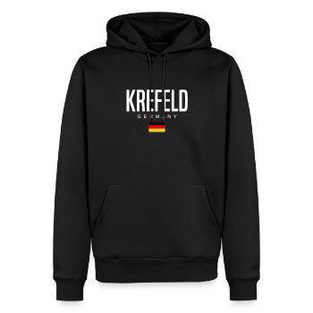 Krefeld - Männer Premium Bio Hoodie - Schwarz - Vorne - Nico (187cm)
