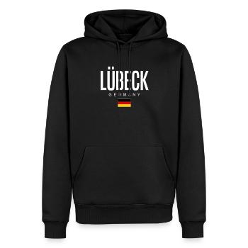 Lübeck - Sweat à capuche Premium bio Homme - noir - Devant - Nico (187cm)