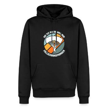 Skydiving Skydiver - Men’s Premium Organic Hoodie - black - Front - Nico (187cm)