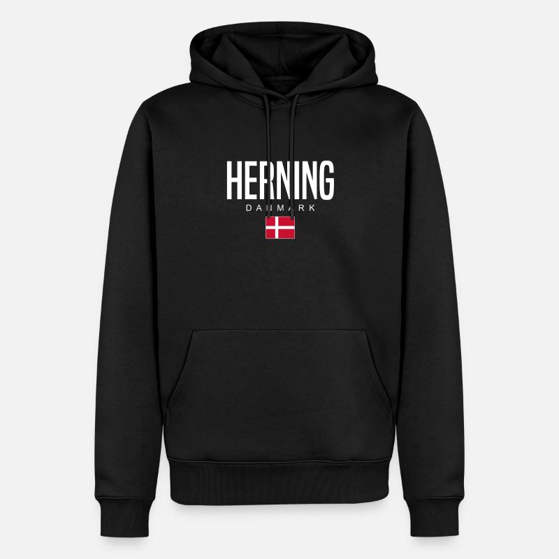Herning, Danemark - Sweat à capuche Premium bio Homme - noir