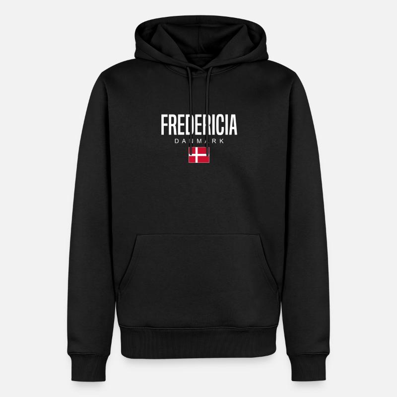 Fredericia, Danemark - Sweat à capuche Premium bio Homme - noir
