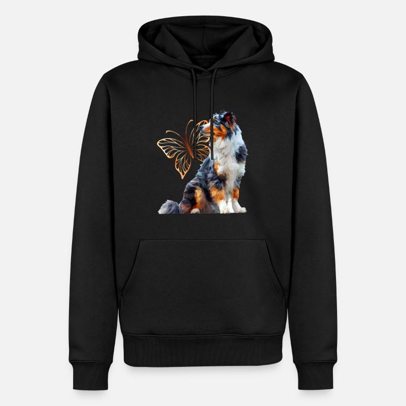 Englisches Schäferhund - Männer Premium Bio Hoodie - Schwarz