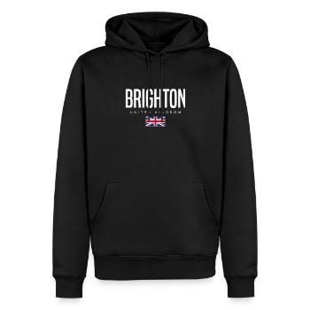 Brighton, Royaume-Uni - Sweat à capuche Premium bio Homme - noir - Devant - Nico (187cm)