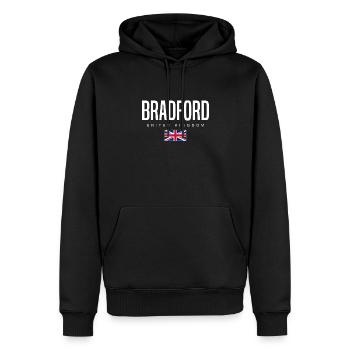 Bradford Vereinigtes Königreich - Männer Premium Bio Hoodie - Schwarz - Vorne - Nico (187cm)