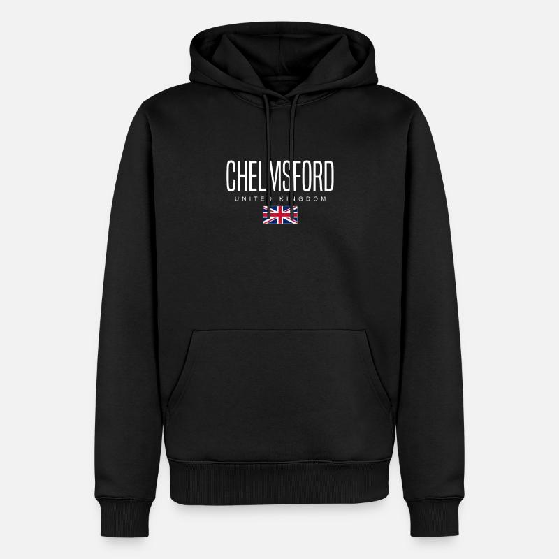 Chelmsford, Royaume-Uni - Sweat à capuche Premium bio Homme - noir