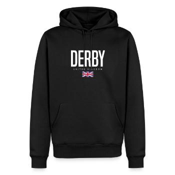 Derby, Royaume-Uni - Sweat à capuche Premium bio Homme - noir - Devant - Nico (187cm)