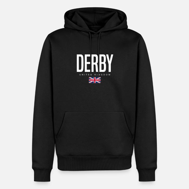 Derby, Royaume-Uni - Sweat à capuche Premium bio Homme - noir