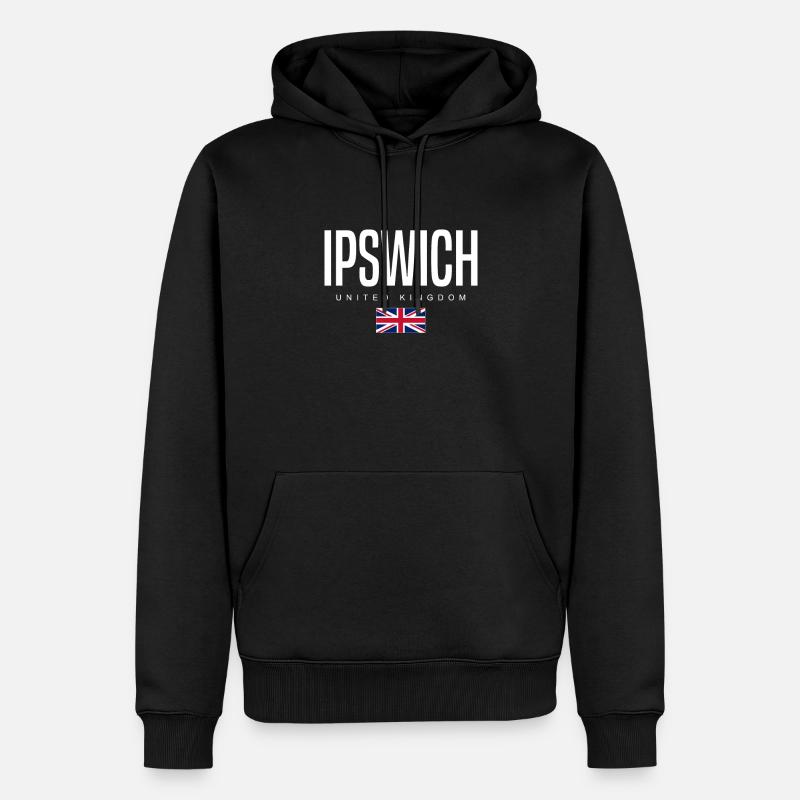 Ipswich, Royaume-Uni - Sweat à capuche Premium bio Homme - noir
